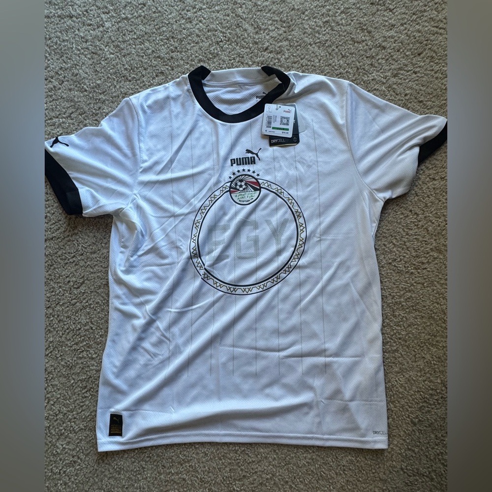 2022-23 Men’s Puma Egypt White Away Soccer Jersey Large EGY Brand New